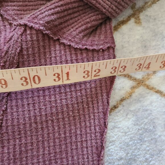 We The Free Buttercup Thermal XS Smokey Wings Mauve Oversized Slouchy Cozy - Picture 8 of 11